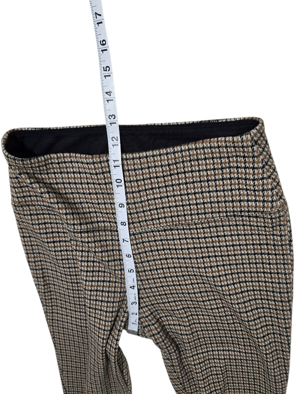 INC International Concepts Size Small Black & Tan Gingham Pull-on Pants/Leggings - Picture 5 of 8